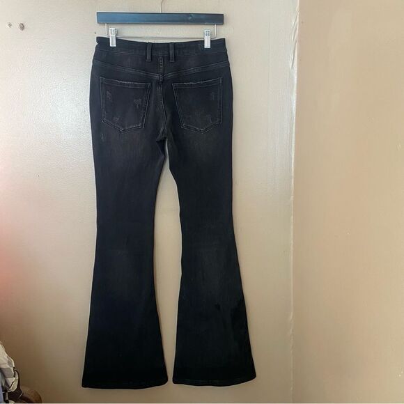 NWT SER.O.YA Demi flare jeans mid rise denim black some stretch Sz 26 - Picture 13 of 14